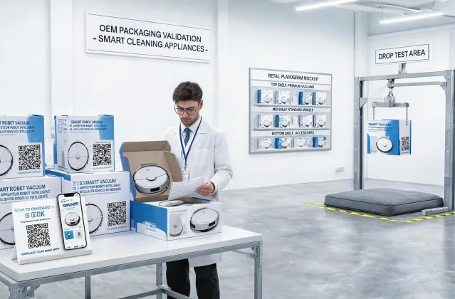Retail packaging validation for smart cleaning appliances