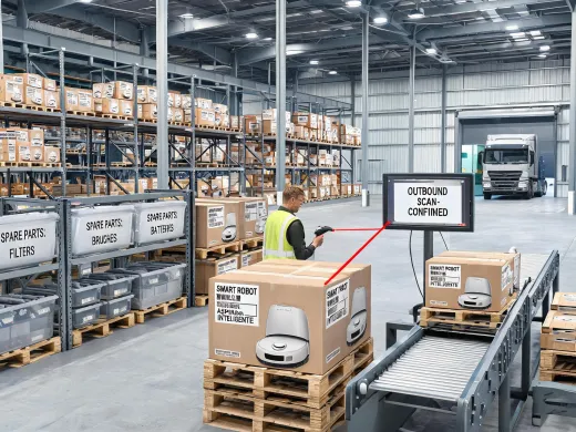 Distributor warehouse smart cleaning appliance cartons
